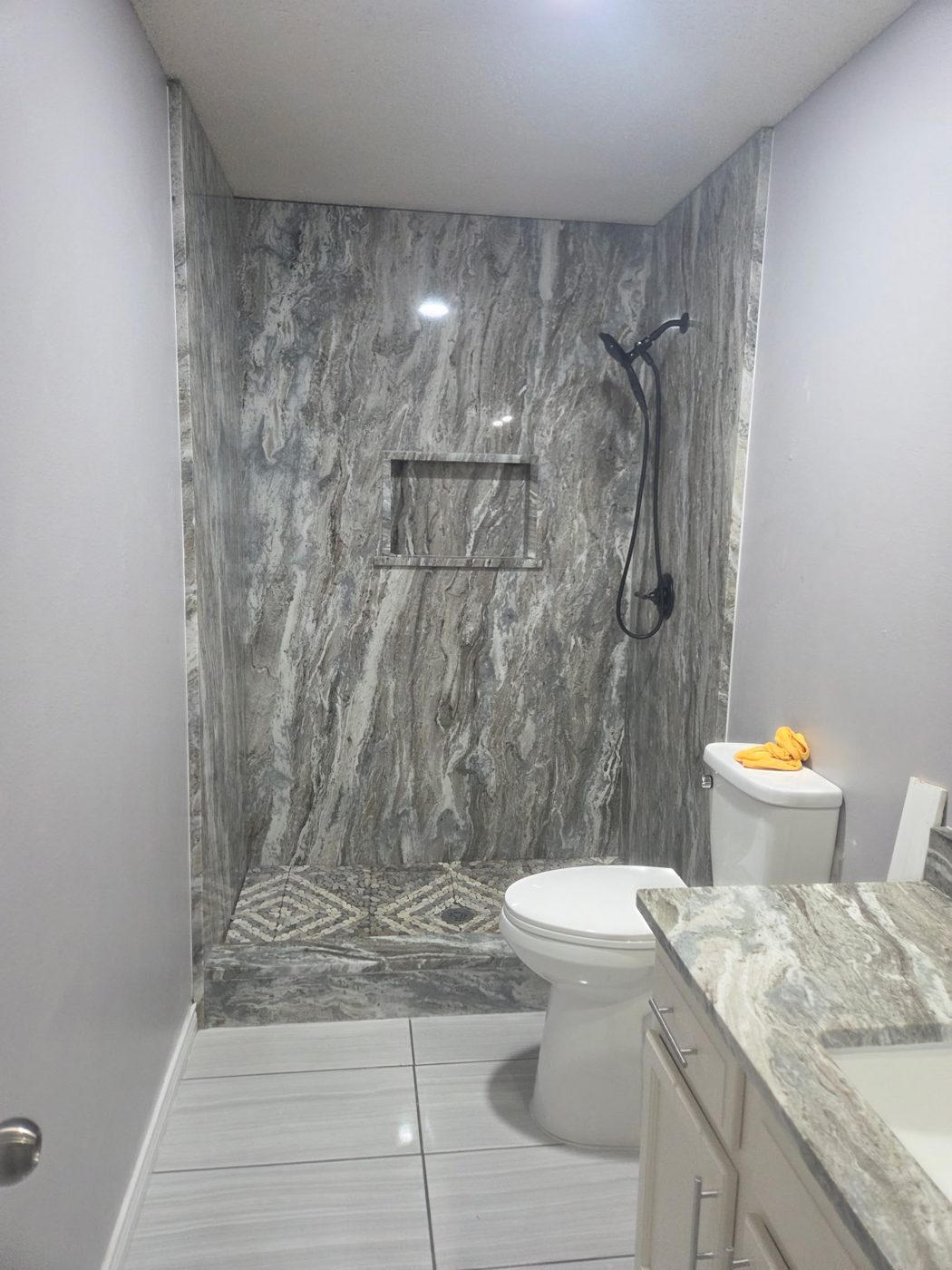 Bathroom — walk-in shower conversion — after