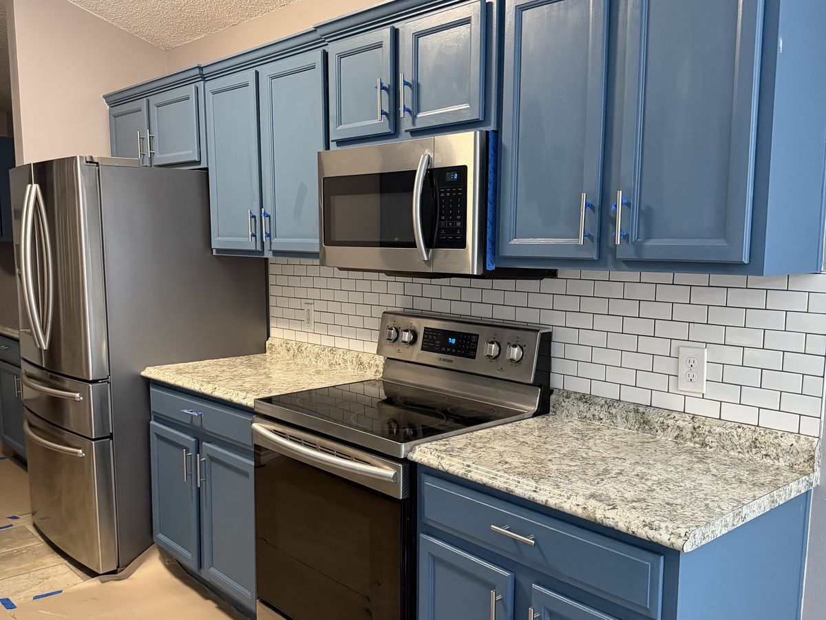 Kitchen — range wall — before